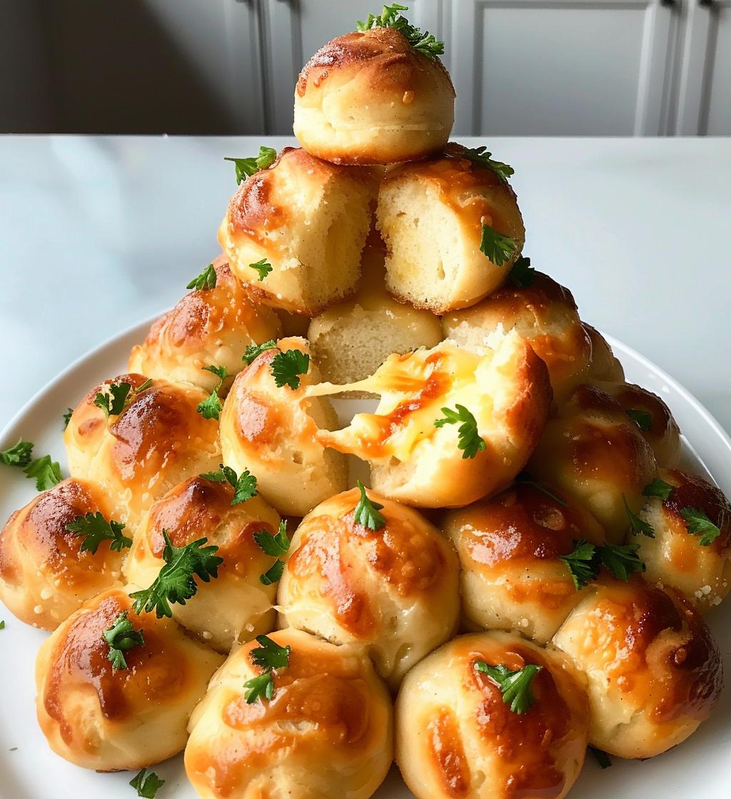 Cheesy Pull-Apart Christmas Tree Bread - detail 1