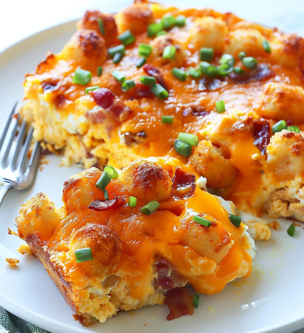 Cheesy Tater Tot Breakfast Casserole - detail 1
