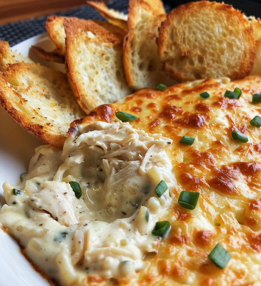 Chicken Alfredo Dip with Garlic Bread Chips - detail 1