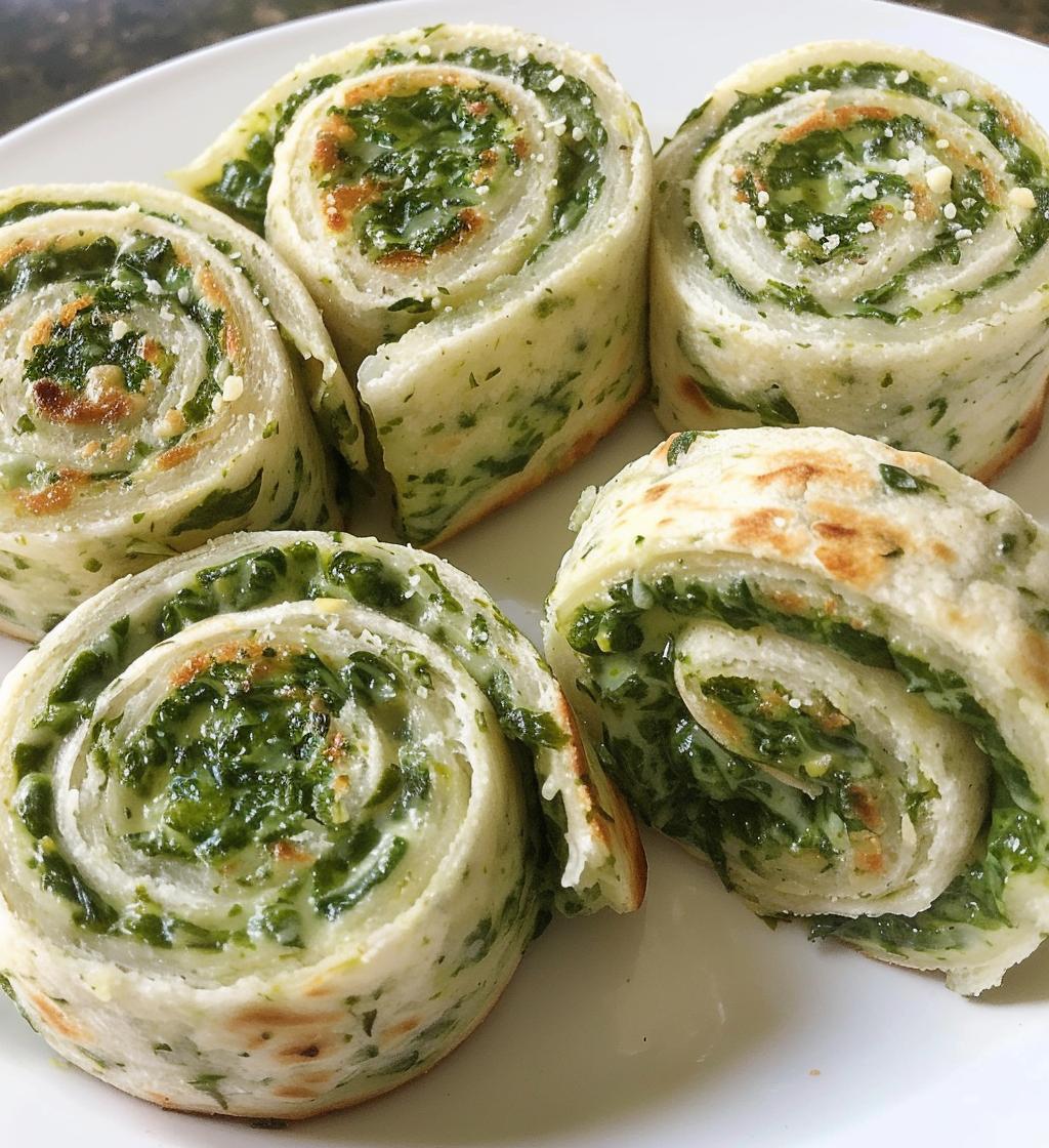 Creamy Spinach Parmesan Pinwheels - detail 1