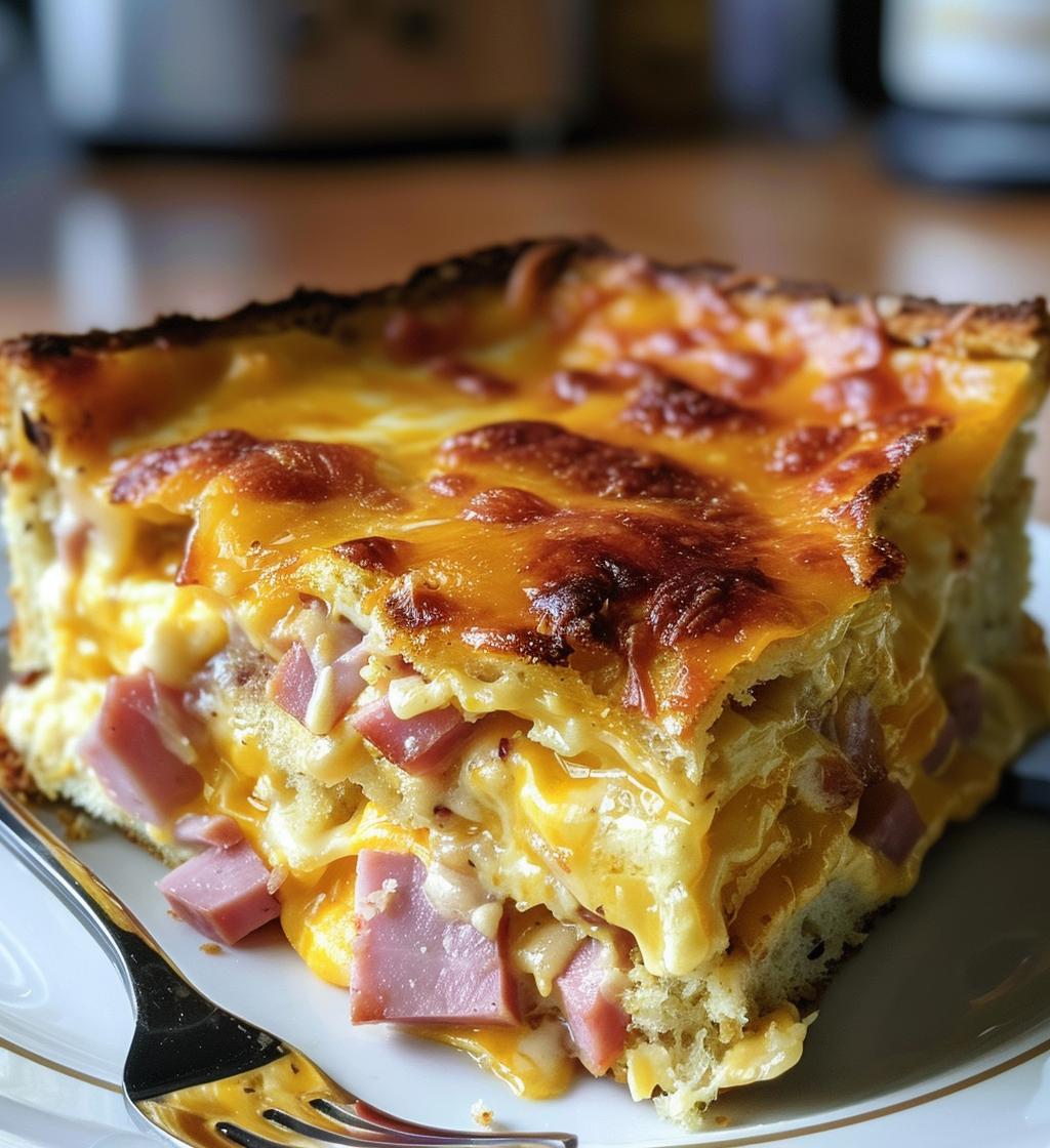 Overnight Ham & Cheese Breakfast Casserole - detail 1