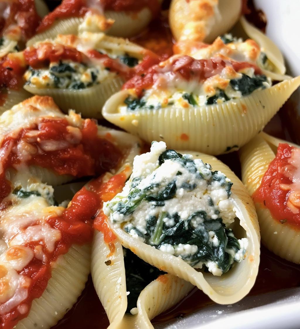 Spinach & Cheese Stuffed Shells (side portion) - detail 1