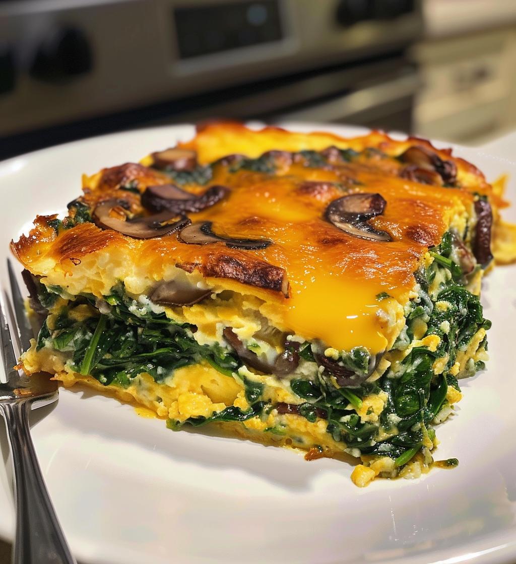 Spinach Mushroom Breakfast Casserole - detail 1