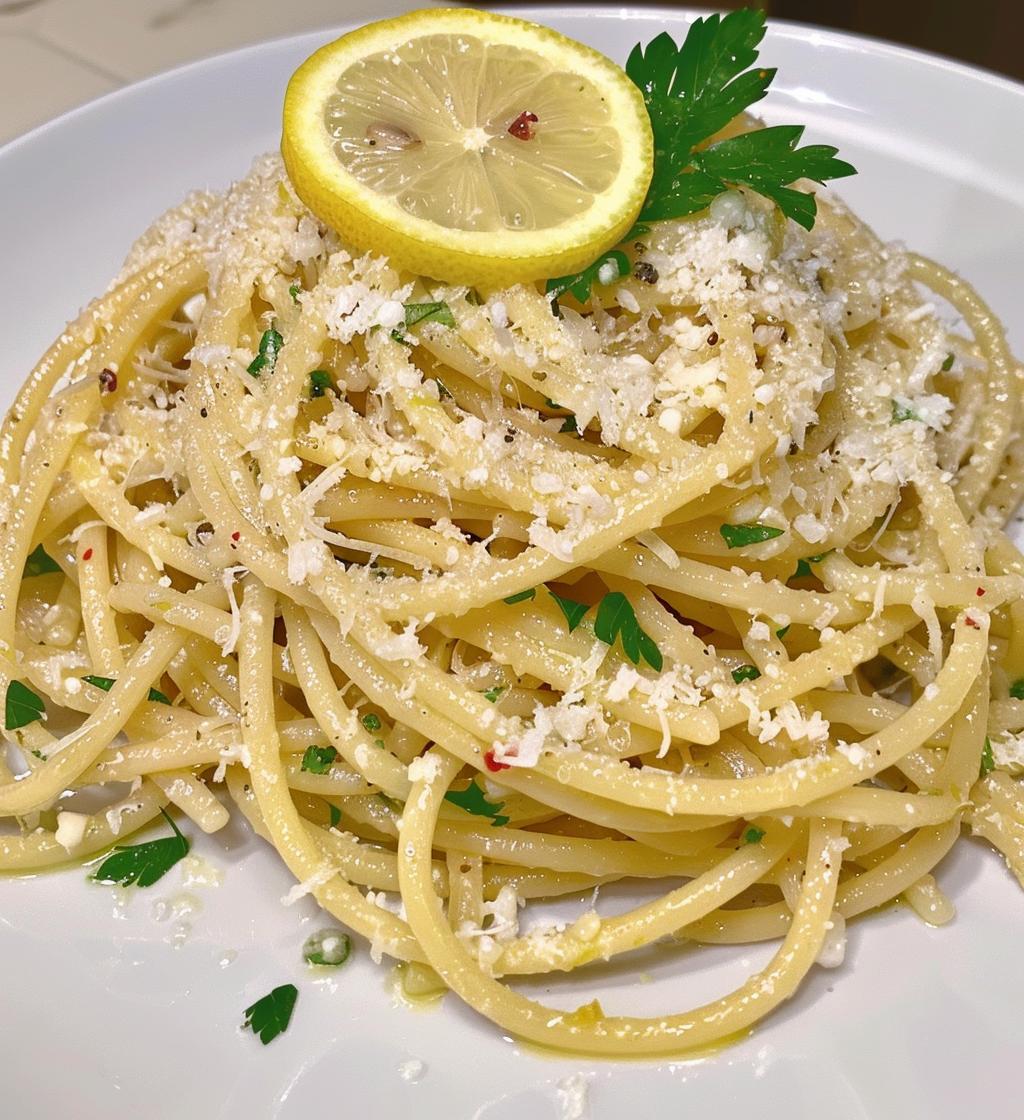 Lemon Garlic Spaghetti - detail 1