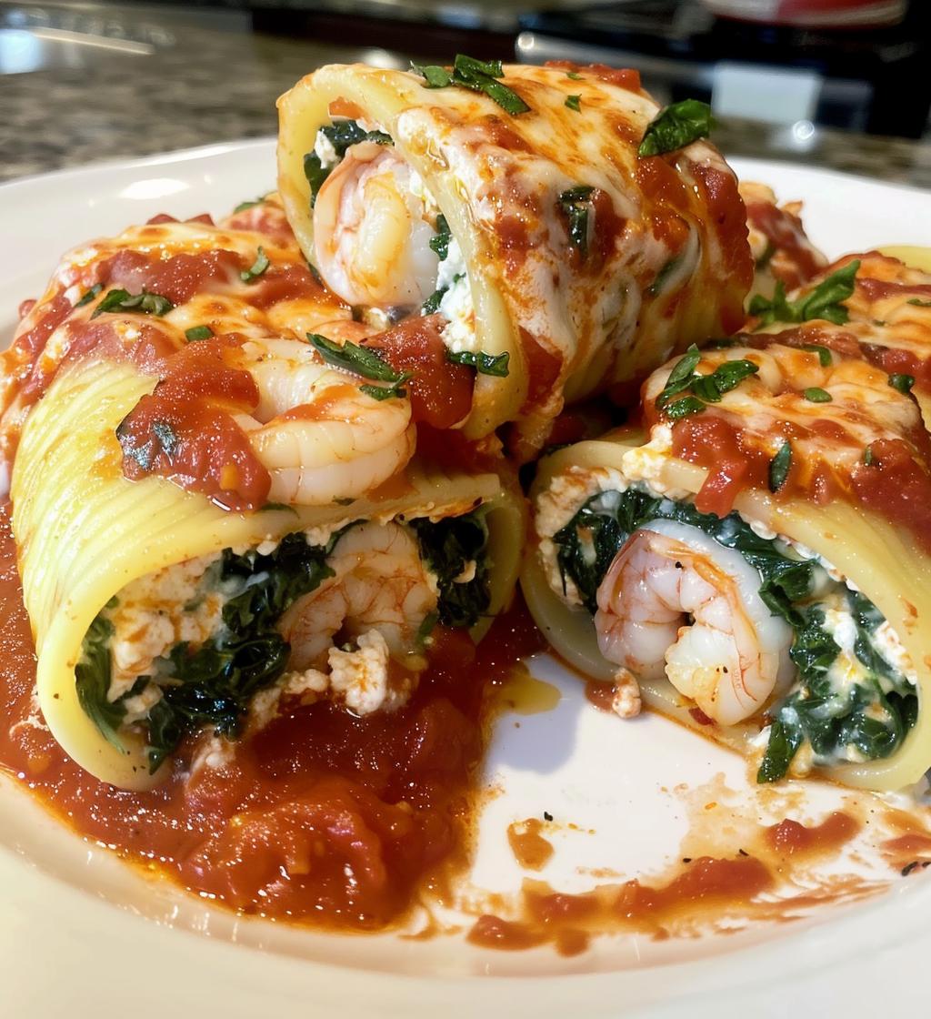 Shrimp Spinach Stuffed Pasta Rolls - detail 1