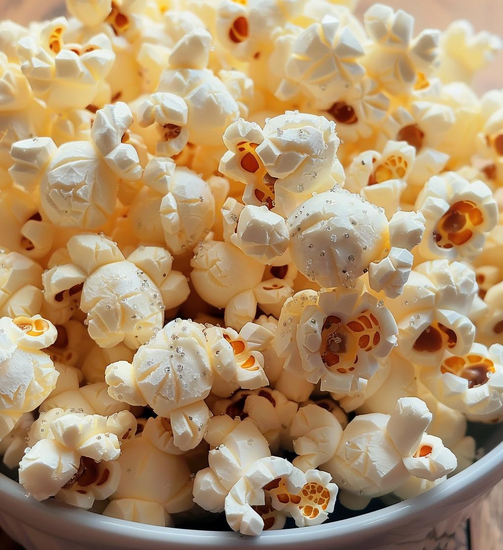 White chocolate popcorn - detail 1