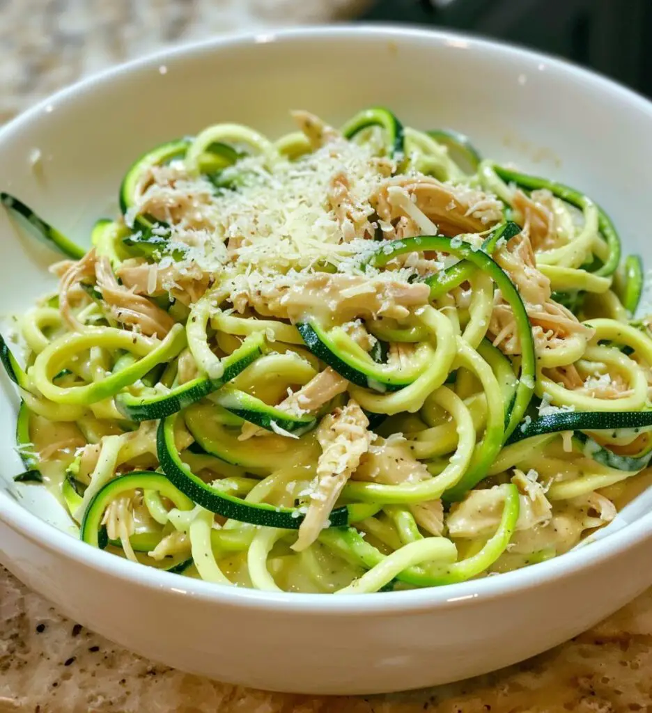 Zucchini Noodle Chicken Alfredo