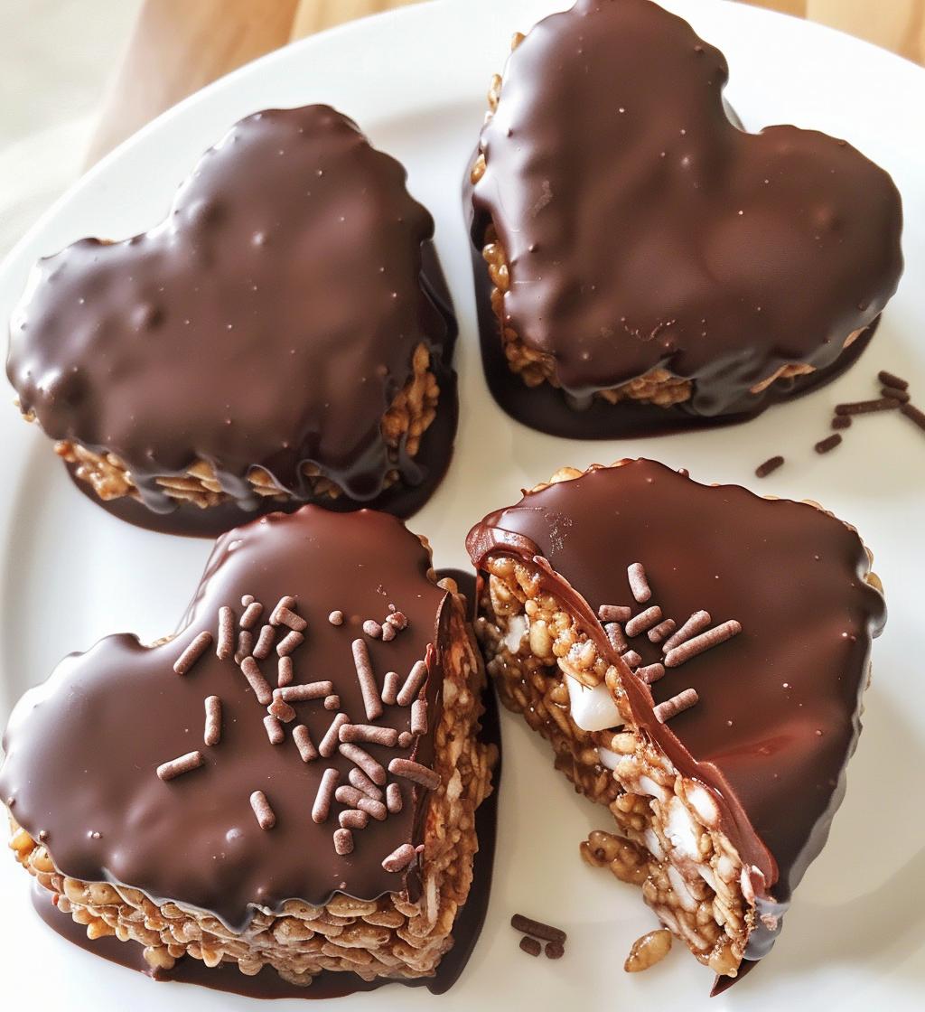 Chocolate Dipped Heart Rice Krispie Treats - detail 1