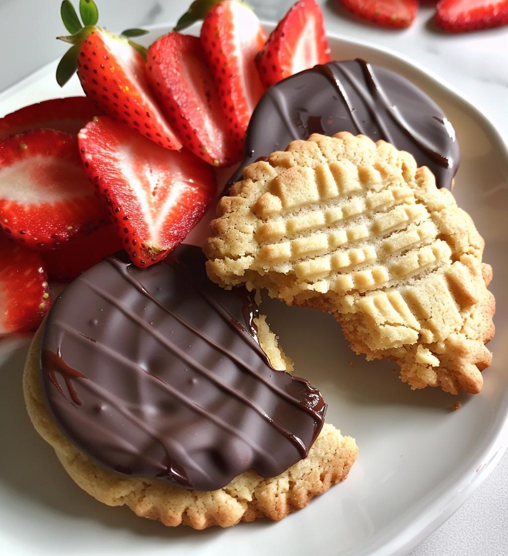 Chocolate Dipped Strawberry Shortbread Cookies - detail 1