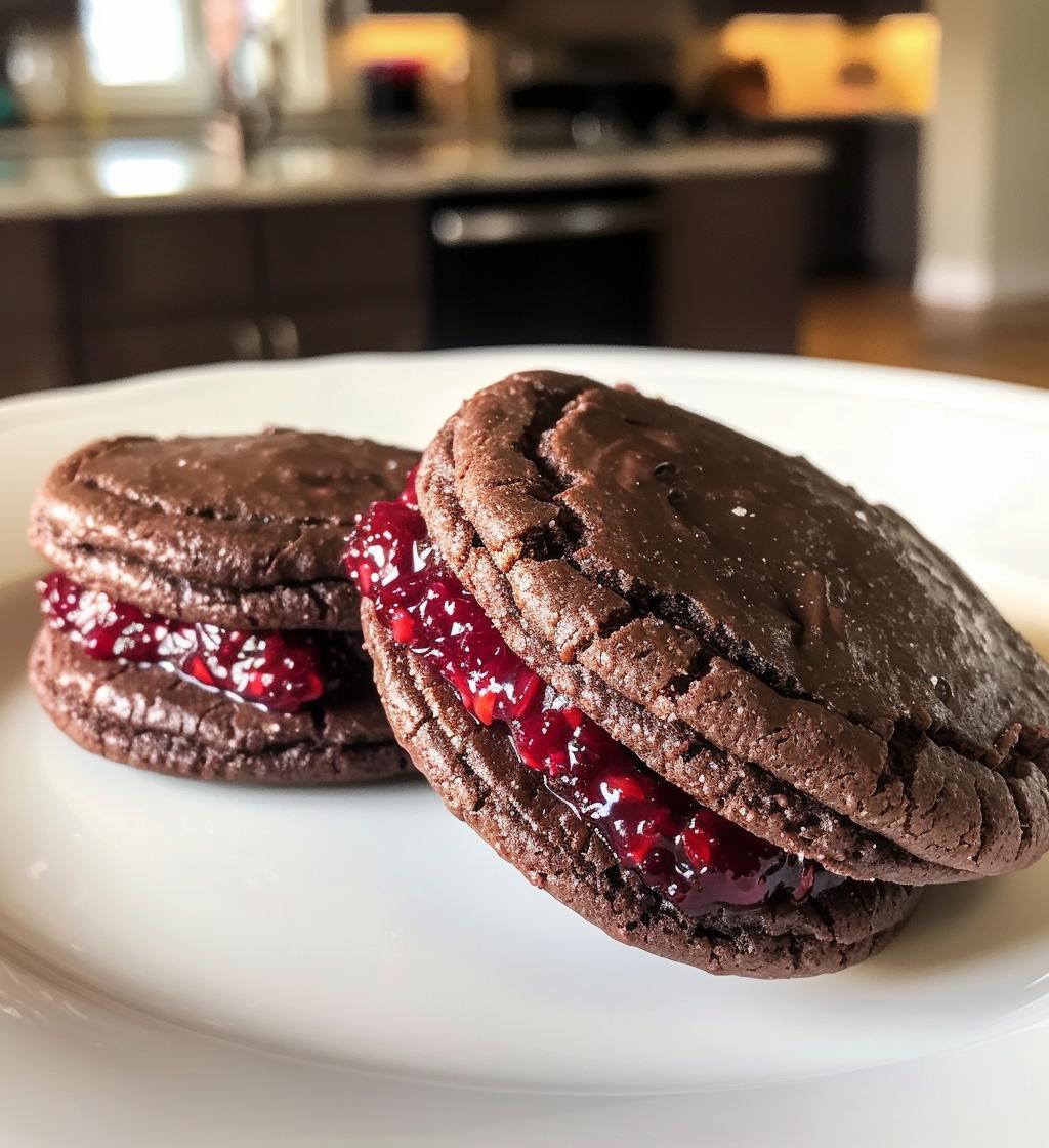 Chocolate Raspberry Sandwich Cookies - detail 1