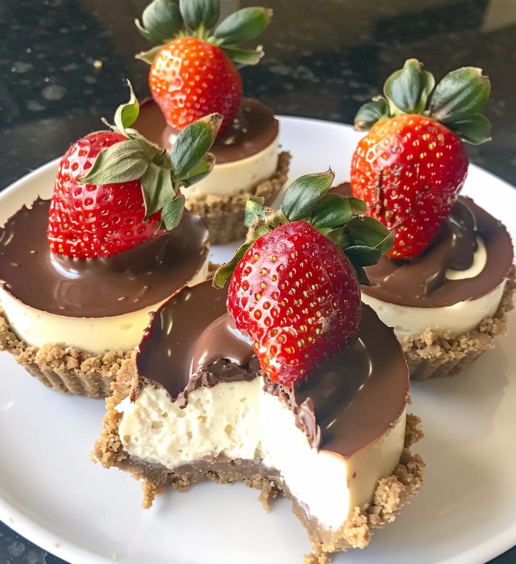 Mini Cheesecakes with Chocolate Covered Strawberries - detail 1