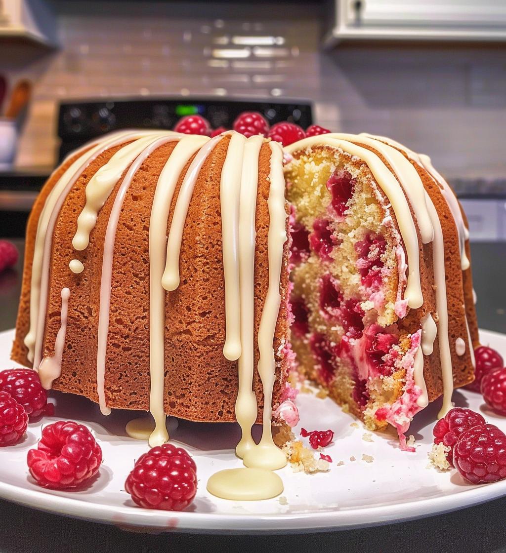 White Chocolate Raspberry Bundt Cake - detail 1